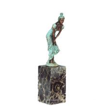 Weibliche Figur Kunstsammlung handgemachte Mädchen Dekor Messing Statue TPE-741